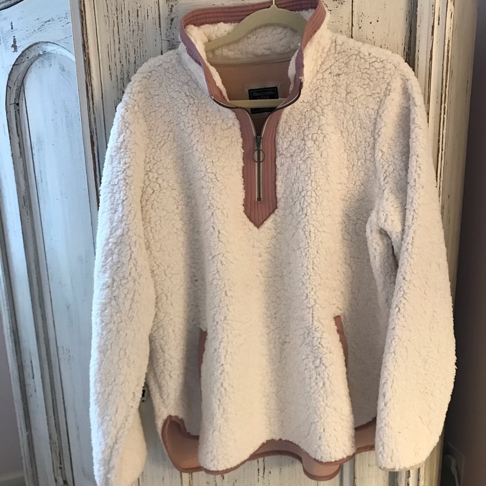 Abercrombie & Fitch Sherpa Half ZIP Pullover